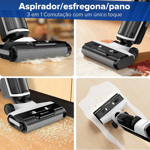 Aspirador De Pó Vertical e Sem Fio Redroad W15 Seco Úmido Aspirador Vertical Passapano 200W 910ml Branco