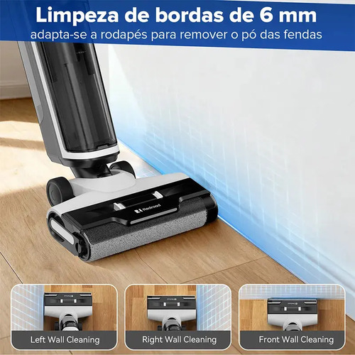 Aspirador De Pó Vertical e Sem Fio Redroad W15 Seco Úmido Aspirador Vertical Passapano 200W 910ml Branco