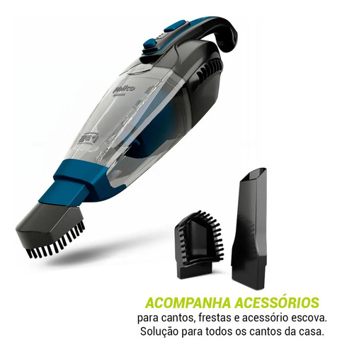 Aspirador de Pó Vertical Philco PAS56 Sem Fio 2 em 1 para Casa com Bateria de Lítio