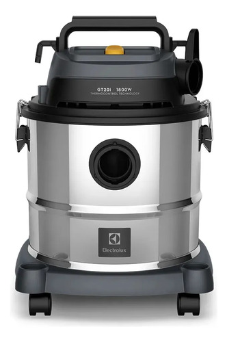 Aspirador Pó e Água Electrolux GT20i 1800W 20L total 15L útil função Sopro Compacto Líquidos Químicos protetor térmico Inox