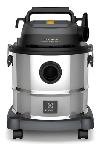Aspirador Pó e Água Electrolux GT20i 1800W 20L total 15L útil função Sopro Compacto Líquidos Químicos protetor térmico Inox