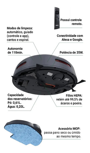 Aspirador Robo Philco Pas29a Bivolt Cinza