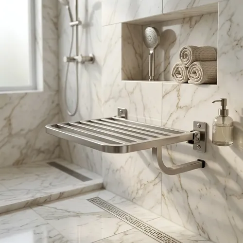 Assento Articulado 45x70cm Para Banheiro Em Inox 304 Prata