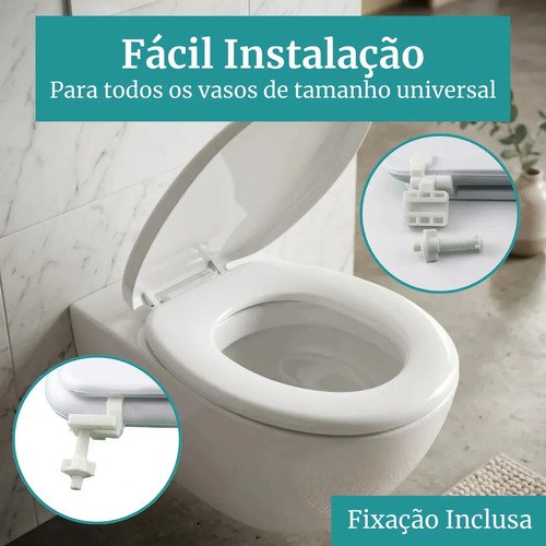 Assento Sanitário Almofadado Com Tampa De Vaso Banheiro Universal Oval Pítia