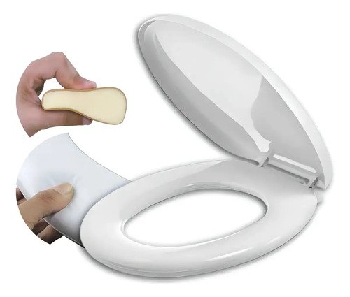 Assento Sanitário Almofadado Com Tampa De Vaso Banheiro Universal Oval Pítia