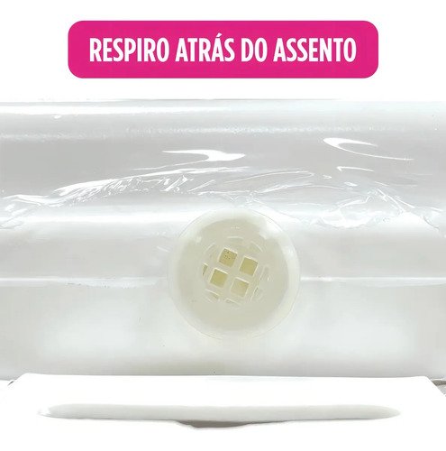 Assento Sanitário Almofadado Oval com Amortecedor Tampa Vaso