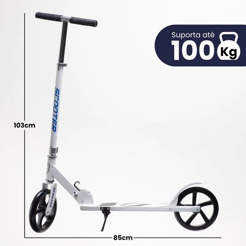 Atentu patinete infantil menina menino adulto adolescente dobrável cor branco