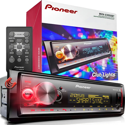 Auto radio aparelho som automotivo bluetooth pioneer x3000bt
