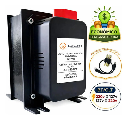 Auto transformador 1500va 110v p 220v 220v p 110v conversor