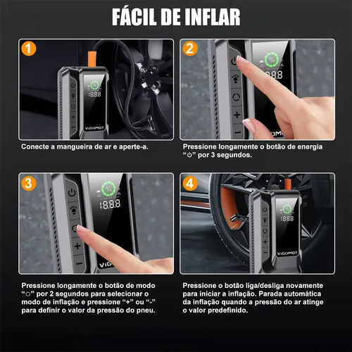 Auxiliar De Partida Bateria Carro Compressor Ar Emergência