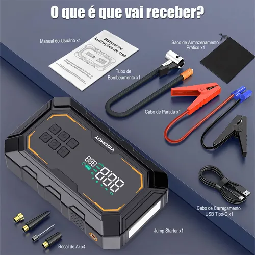 Auxiliar Partida Bateria Compressor Ar Automotivo Vigomot