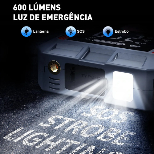 Auxiliar Partida Bateria Emergência 9000a Compressor Ar