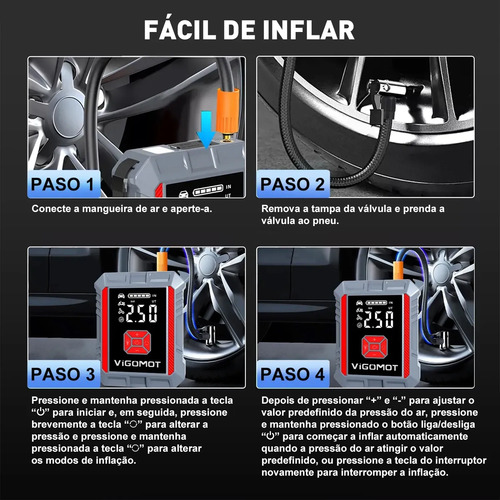 Auxiliar Partida Bateria Emergência 9000a Compressor Ar