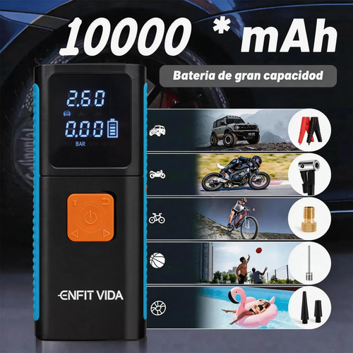 Auxiliar Partida Bateria Portátil Compressor Ar Emergência