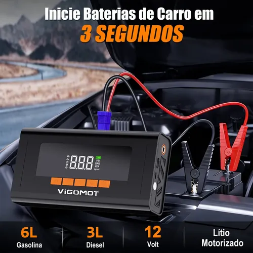 Auxiliar Partida Bateria Portátil Rápido Para Carro Moto