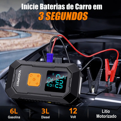 Auxiliar Partida Portátil Veicular Compressor Ar Emergência