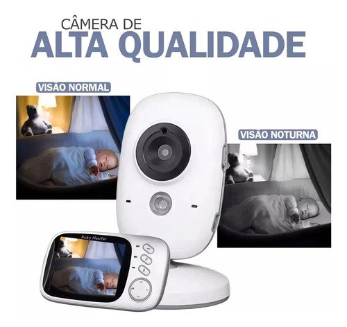 Baba Eletrônica Baby Monitor Vb603 Visão Noturna Dual Audio Cor Branco Estary Shop