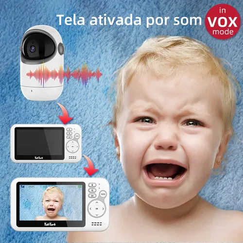 Babá Eletrônica Com Monitor Do Bebê Taktark Bm812 Zoom 3x
