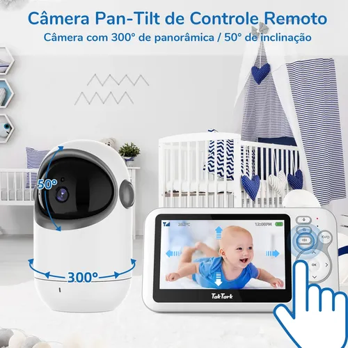 Babá Eletrônica Com Monitor Do Bebê Taktark Bm812 Zoom 3x