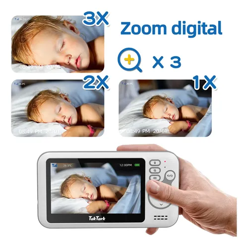 Babá Eletrônica Com Monitor Do Bebê Taktark Bm812 Zoom 3x