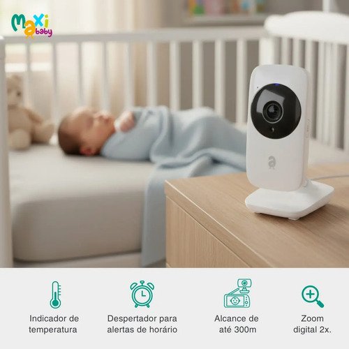 Babá Eletrônica Monitor 2.4 Sem Fio Zoom Baby On Maxi Baby