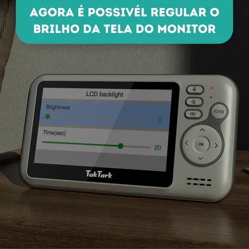 Babá Eletrônica TakTark BM612 Câmera Visão Noturna Zoom 3x Tela 4,3"