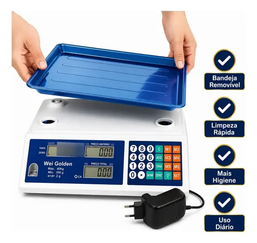Balança Comercial Digital 40kg Bivolt Profissional