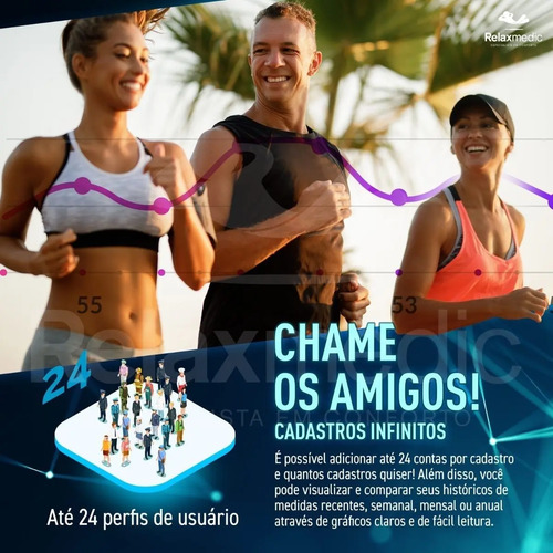 Balança De Bioimpedância Profissional 8 Sensores Digital App - Relaxmedic