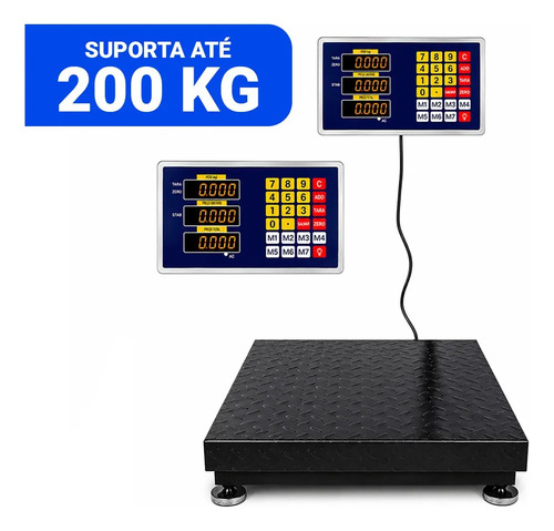 Balanca de plataforma digital suporta 200kg com base antider