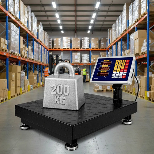Balança De Plataforma Digital Suporta 200kg Com Base Antiderrapante Resistente 40x30cm C/ Visor Led Portátil Bivolt 110v 127v 220v - Bateria Integrada - Traduzida Em Português - Cor Cinza - Stuart