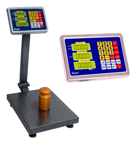 Balanca de plataforma digital suporta 200kg com coluna e bas