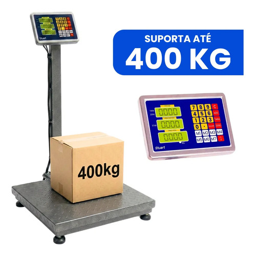 Balanca de plataforma digital suporta 400kg com mastro colun