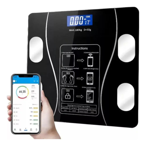 Balanca Digital Biopedância Bluetooth Aparelho Capacidade Máxima De 180kg App Gratuito Para Android E Para Ios