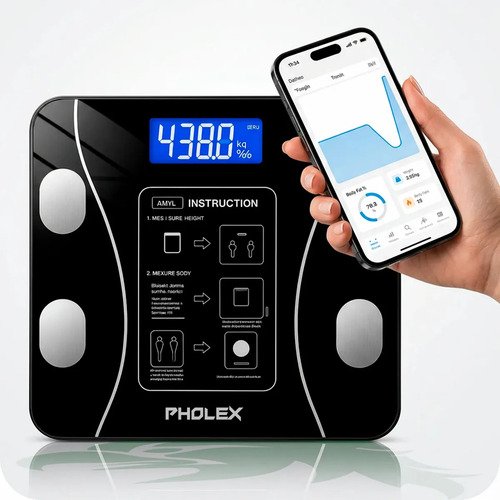 Balanca digital corporal bioimpedancia pholex com aplicativo