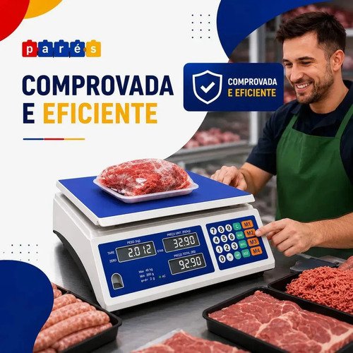 Balança Digital Eletrônica Comercial 40kg Precisão Comercio Loja Feira Mercado Azul Varejão Comerciante Marca Pares