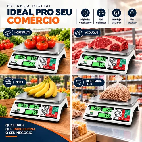 Balança Digital Eletrônica Comercial 40kg Precisão Comercio