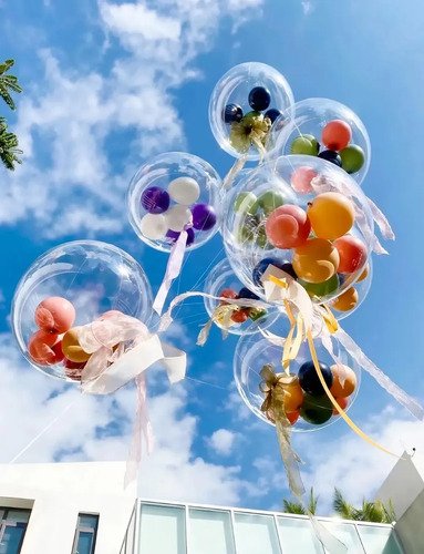 Balão Bubble Bolha 24 Polegadas Transparente Kit Com 50 Unid