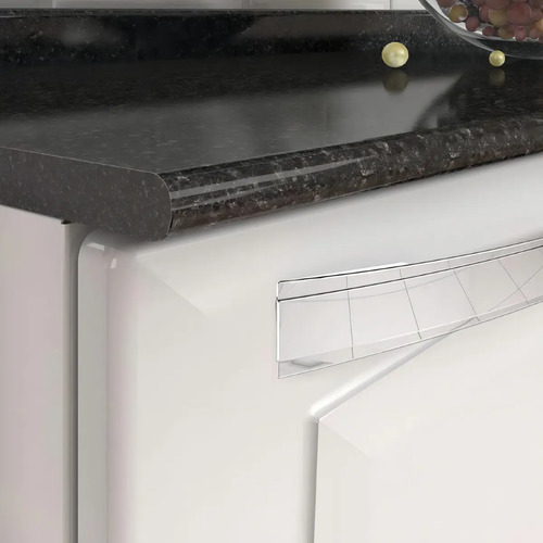 Balcão de Cozinha Itatiaia Aço 3 Portas 1 Gaveta Com Tampo de 105 CM Modelo Rose Branco Neve