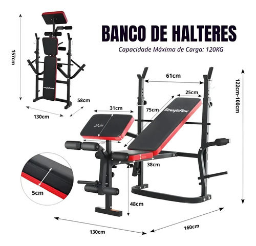 Banco De Supino Academia Em Casa Ginastica Esportes Exercit