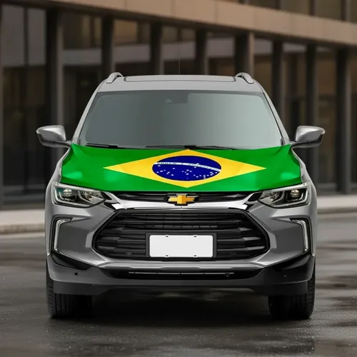 Bandeira do brasil elastica para capo de carro copa eleicao
