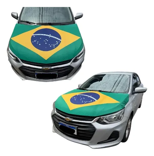 Bandeira do brasil para capo de carro copa do mundo elastico