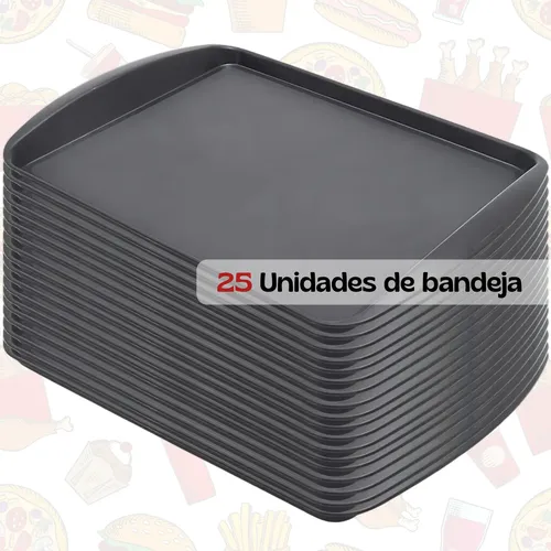 Bandeja Fast Food Restaurante Self Service 44x30 Kit 25 Un