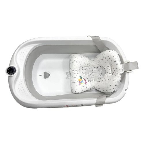 Banheira Para Bebê Dobrável C/suporte Wish Branco Maxi Baby