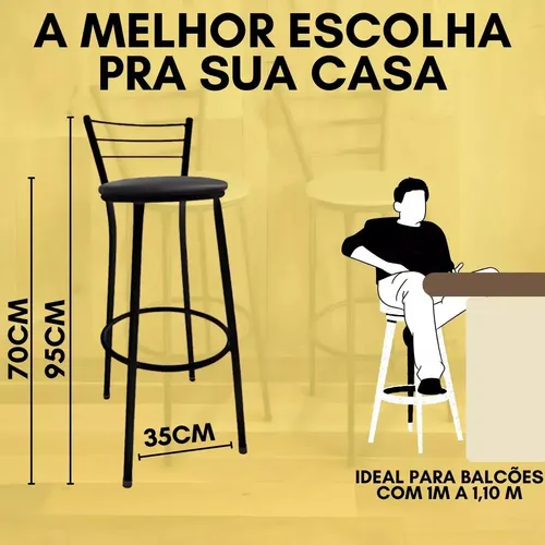Banqueta Alta Bistro Para Bar Cozinha, Lanchonetes