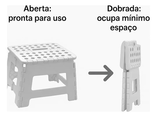 Banqueta Dobrável Multi Portátil Resistente 150kg Powermaid Branco