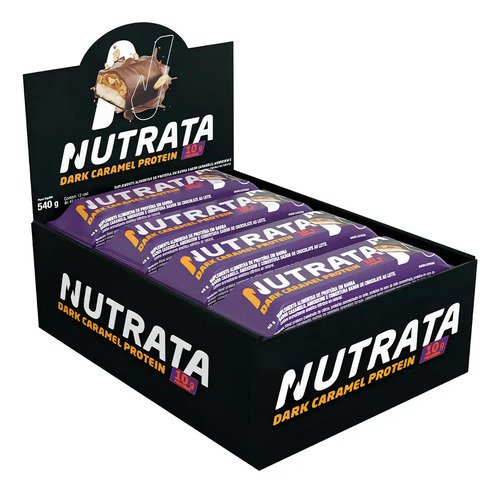 Barra dark caramel protein 45g display com 12 unidades nutra