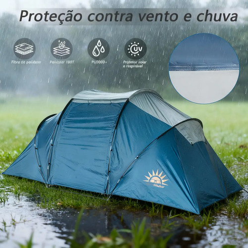 Barraca Camping 10 Pessoas Grande Família Impermeável PU3500MM