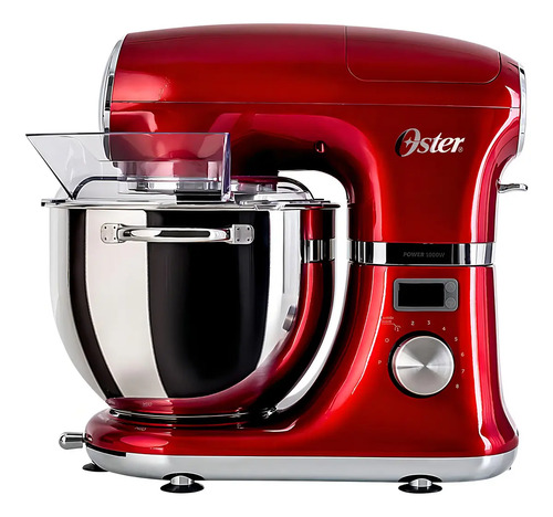 Batedeira Planetária Digital Oster Bowl Inox 5l C/ Pedestal Cor Vermelho