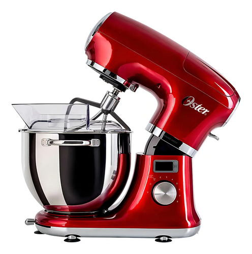 Batedeira Planetária Digital Oster Bowl Inox 5l C/ Pedestal Cor Vermelho