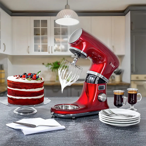 Batedeira Planetária Digital Oster Bowl Inox 5l C/ Pedestal Cor Vermelho